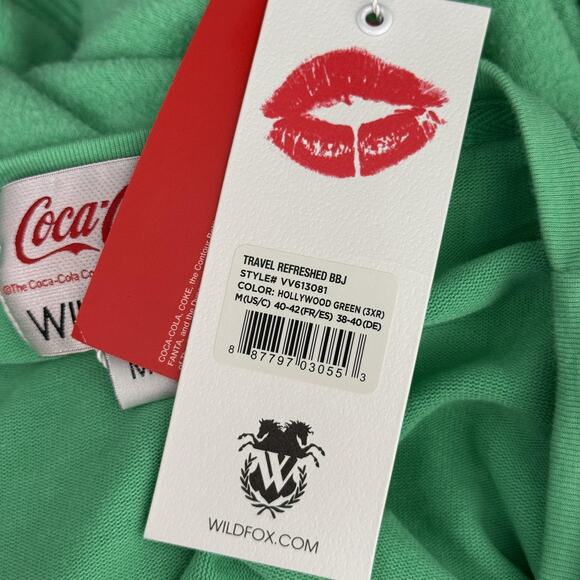 Wildfox Coca Cola Sweater Womens Medium Travel Refreshed Baggy Beach Jumper NEW - Picture 4 of 9